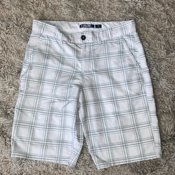 VTG Tony Hawk Skater Shorts Men’s Size 31 New White Green Checkered Detail EUC - Picture 1 of 6